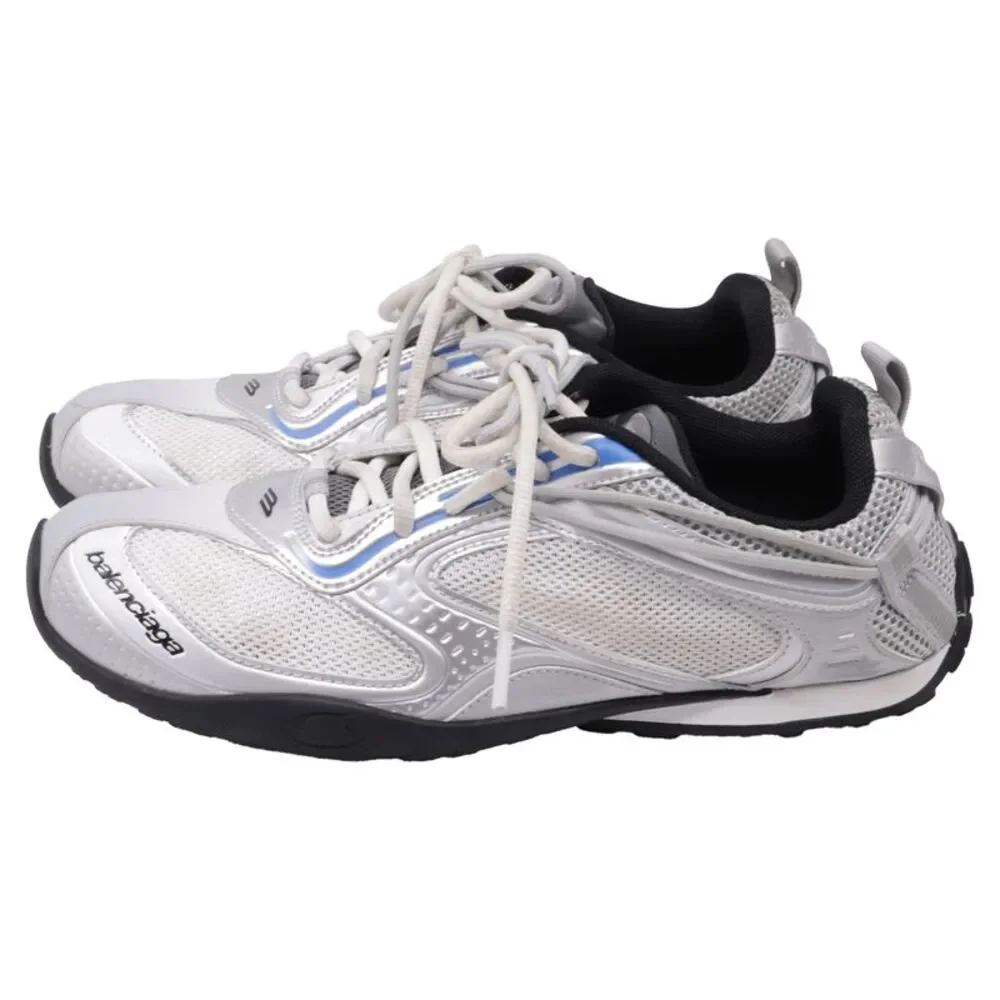 Balenciaga Radar Gradient Lines Sneakers in Silver Polyester